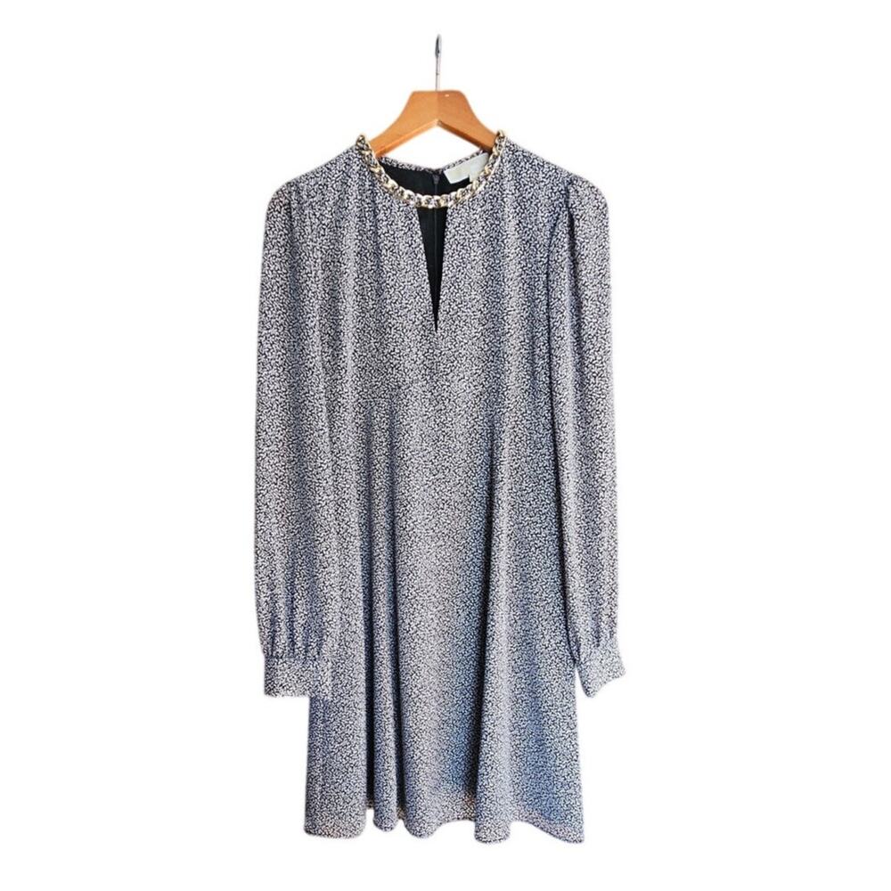 Michael Kors Black & White Pattern Dress Work Office Chic Career Dress